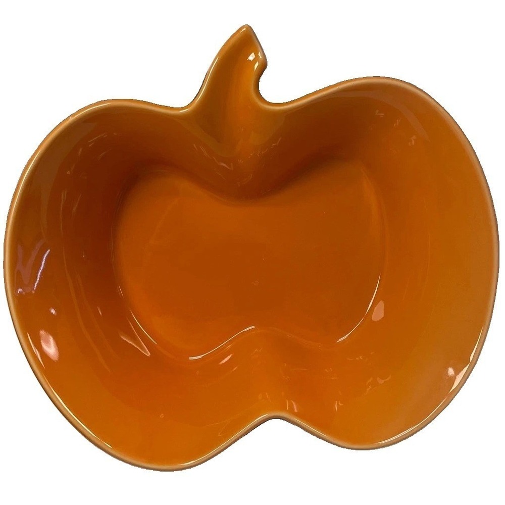 Chantal Orange Ceramic Pumpkin Shaped Baking Dish 3 Cup holiday Sm Casserole